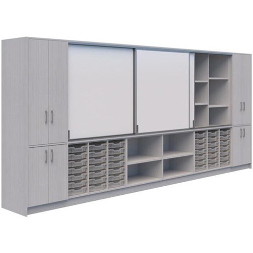 Ako Classroom Hub C1 4800x500x2000mm Silver Strata Nat