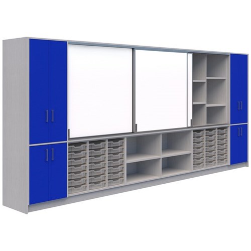 Ako Classroom Hub C1 4800x500x2000mm Mem Blue/Silver Strata Nat