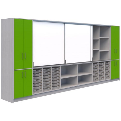 Ako Classroom Hub C1 4800x500x2000mm Juicy Nat/Silver Strata Nat