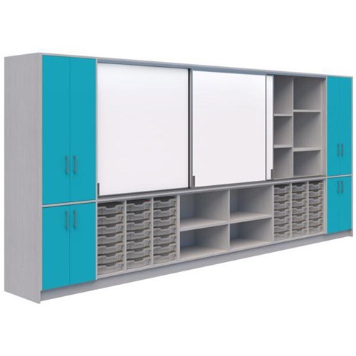 Ako Classroom Hub C1 4800x500x2000mm Carrib Nat/Silver Strata Nat