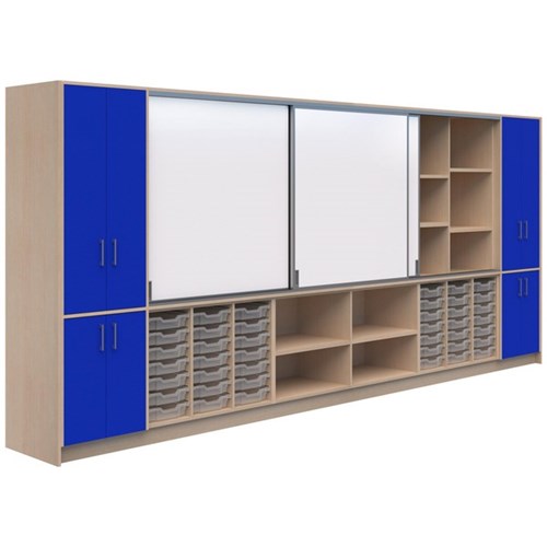 Ako Classroom Hub C1 4800x500x2000mm Memp Blue/Refined Oak