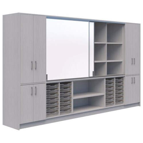 Ako Classroom Hub C2 3600x500x2000mm Silver Strata Nat