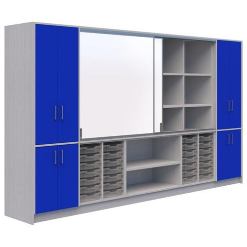 Ako Classroom Hub C2 3600x500x2000mm Mem Blue/Silver Strata Nat