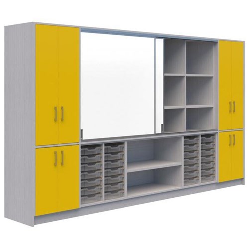 Ako Classroom Hub C2 3600x500x2000mm Olym Yellow/Silver Strata Nat