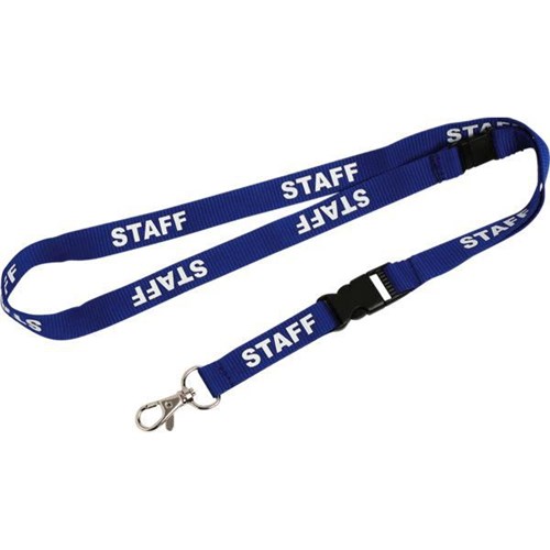 Rexel Staff Printed Lanyards, Blue, Pack of 5