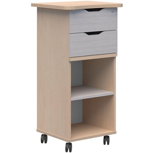 Ako Teacher Station 550x550x1100mm Refined Oak/Silver Strata