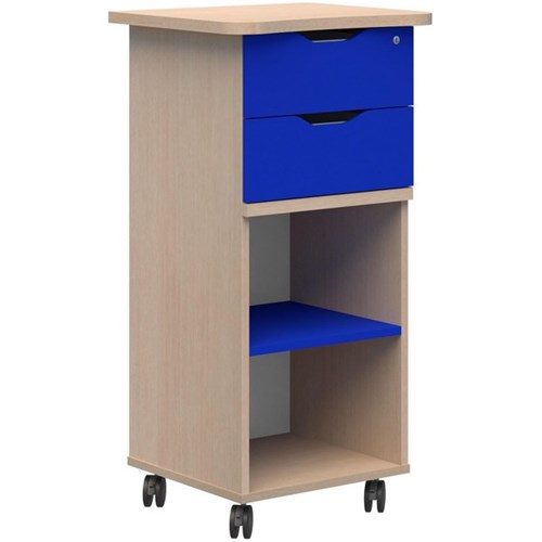 Ako Teacher Station 550x550x1100mm Refined Oak/Memphis Blue