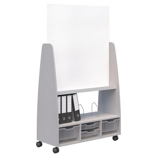 Ako Mobile Whiteboard 1040x450x1800mm Silver Strata