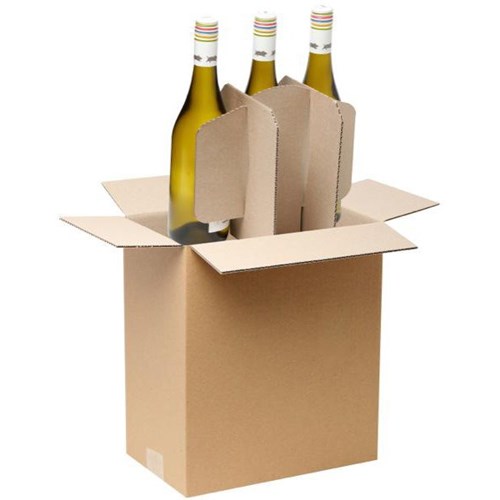 6 Wine Bottle Carton 275 x 180 x 325mm x 2I, Bundle of 25