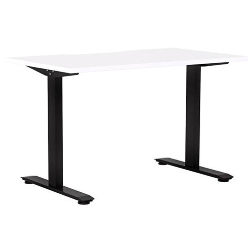 Klever Single User Desk 1200mm Snowdrift/Black