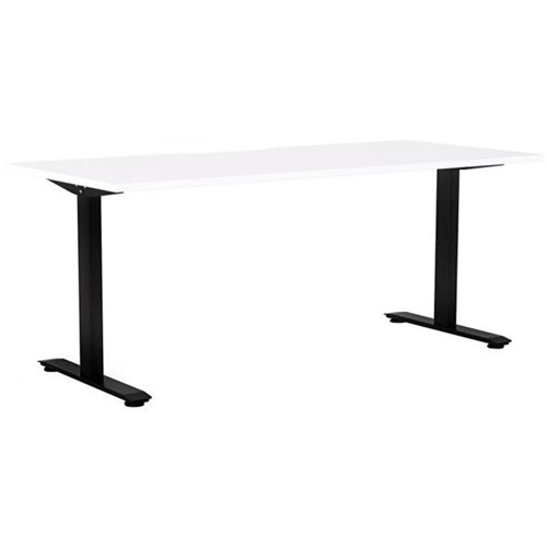 Klever Single User Desk 1800mm Snowdrift/Black