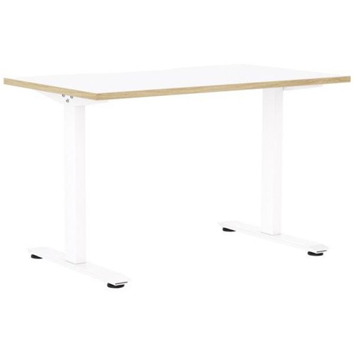 Klever Single User Desk 1200mm Snowdrift/Atlantic Oak/White