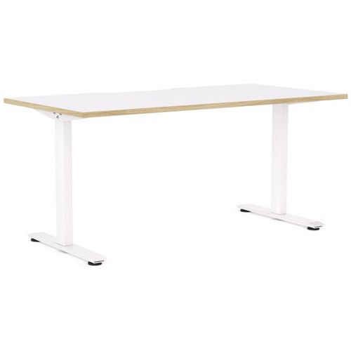 Klever Single User Desk 1500mm Snowdrift/Atlantic Oak/White