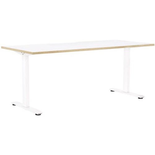 Klever Single User Desk 1800mm Snowdrift/Atlantic Oak/White