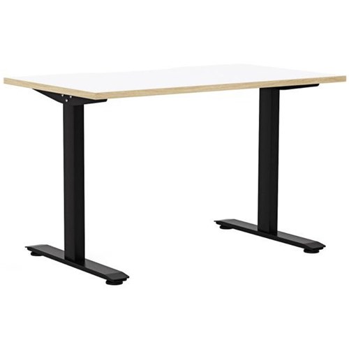 Klever Single User Desk 1200mm Snowdrift/Atlantic Oak/Black