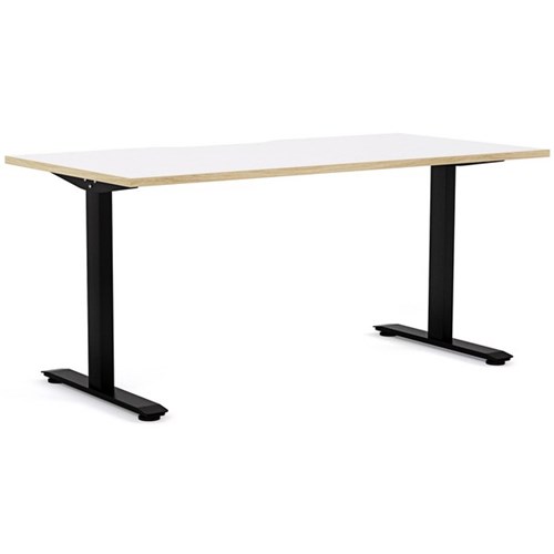 Klever Single User Desk 1500mm Snowdrift/Atlantic Oak/Black