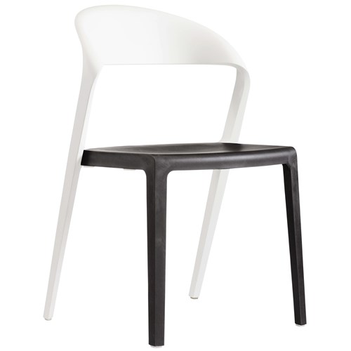 KonFurb DuoBlock Stackable Chair Polypropylene White/Black