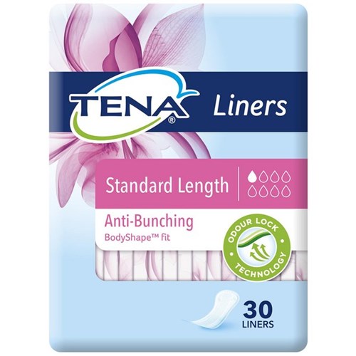 TENA Continence Liners Women's Standard Length, Pack of 30