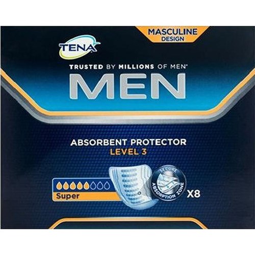 TENA Men Absorbent Protector Continence Liner Level 3, Pack of 8