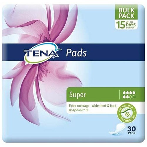 TENA Super Continence Pads Women's, Pack of 30