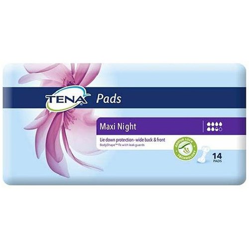 TENA Maxi Night Continence Pads Women's, Pack of 14