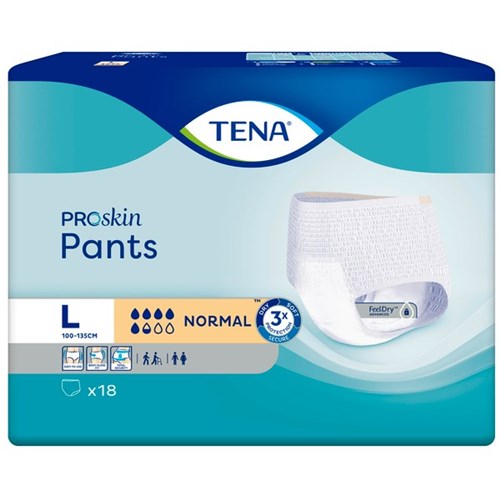 TENA ProSkin Continence Pants Normal Unisex Large, Pack of 18