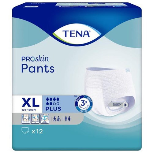 TENA ProSkin Continence Pants Plus Unisex XL, Pack of 12