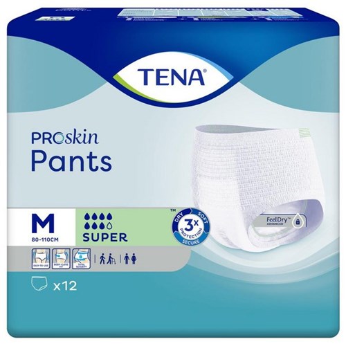 TENA ProSkin Continence Pants Super Unisex Medium, Pack of 12