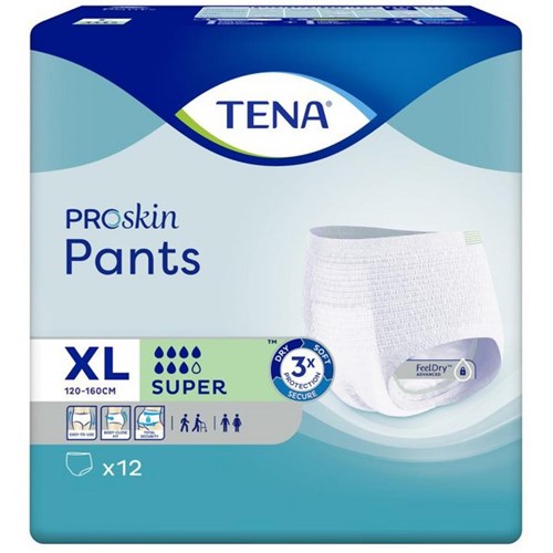 TENA ProSkin Continence Pants Super Unisex XL, Pack of 12