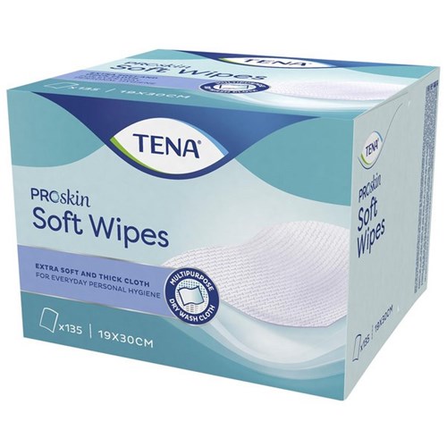 TENA ProSkin Continence Soft Dry Wipes, Pack of 135