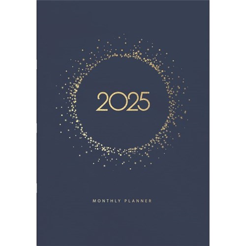 Collins A4 Diary Planner Month To View 2025 Sparkling Gold