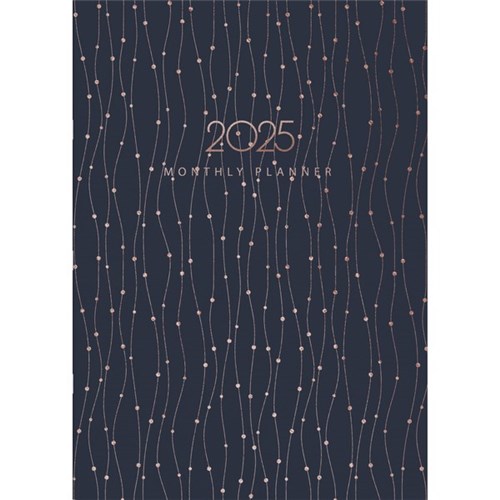 Collins A5 Diary Planner Month To View 2025 Dots & Spots Rose Gold