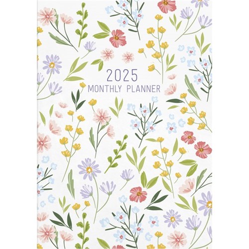 Collins A5 Diary Planner Month To View 2025 Peaceful Flower