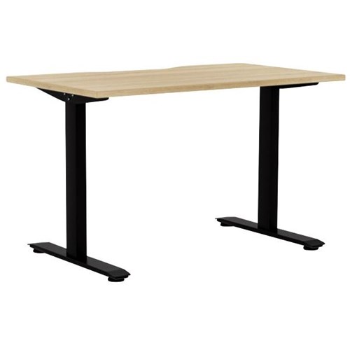 Klever Single User Desk Scallop Top 1200mm Classic Oak/Black