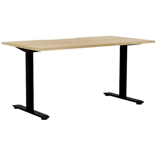 Klever Single User Desk Scallop Top 1500mm Classic Oak/Black