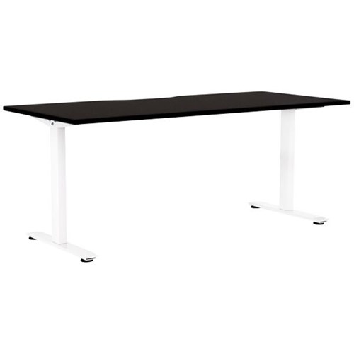 Klever Single User Desk Scallop Top 1800mm Black/White