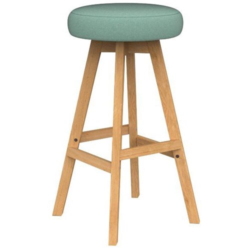 Luna Button Bar Stool 785mm Splice Lagoon Fabric/Oak