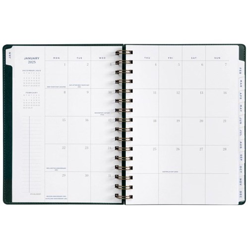 At-A-Glance A4 Diary Planner Week/Month PU 2025 Green