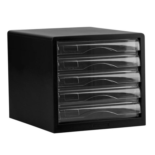 OfficeMax 5 Drawer Desktop Storage 277x344x259mm Black