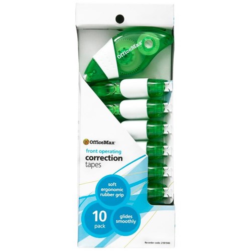 OfficeMax Correction Tapes Rubber Grip 5mm x 8.5m, Pack of 10