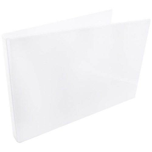 Marbig Overlay Ringbinder Landscape A3 3 Ring 25mm White