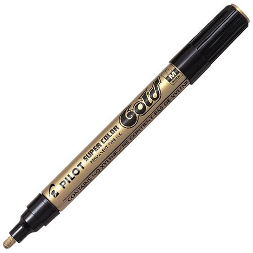 Pilot Super Colour Gold Permanent Marker Medium Tip