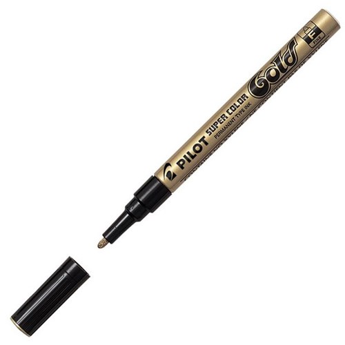 Pilot Super Colour Gold Permanent Marker Fine Tip