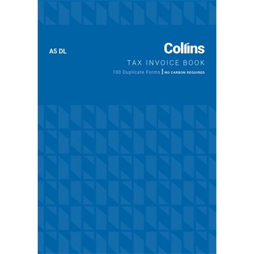 Collins A5DL Tax Invoice Book FSC NCR Duplicate Set of 100