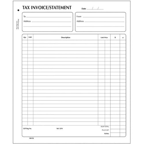 Collins 108DL Tax Invoice Book FSC NCR Duplicate Set of 100