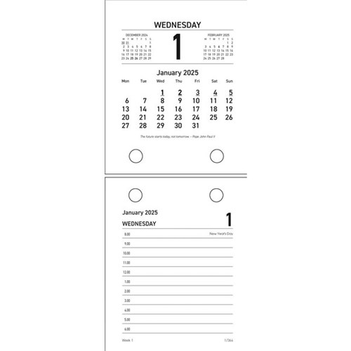 Collins 13H Desk Top Opening Calendar Refill 2025