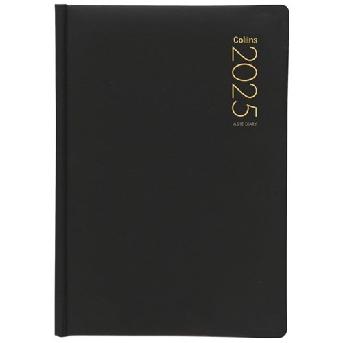 Collins A51E Executive Diary A5 1 Day Per Page 2025 Black