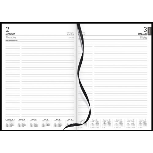 Collins A41 Diary A4 1 Day Per Page 2025 Black