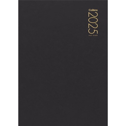 Collins A43 Diary A4 Week To View 2025 Black