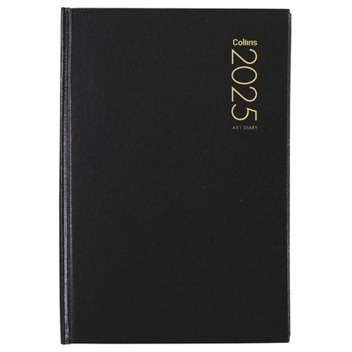 Collins A51 Diary A5 1 Day To A Page 2025 Black